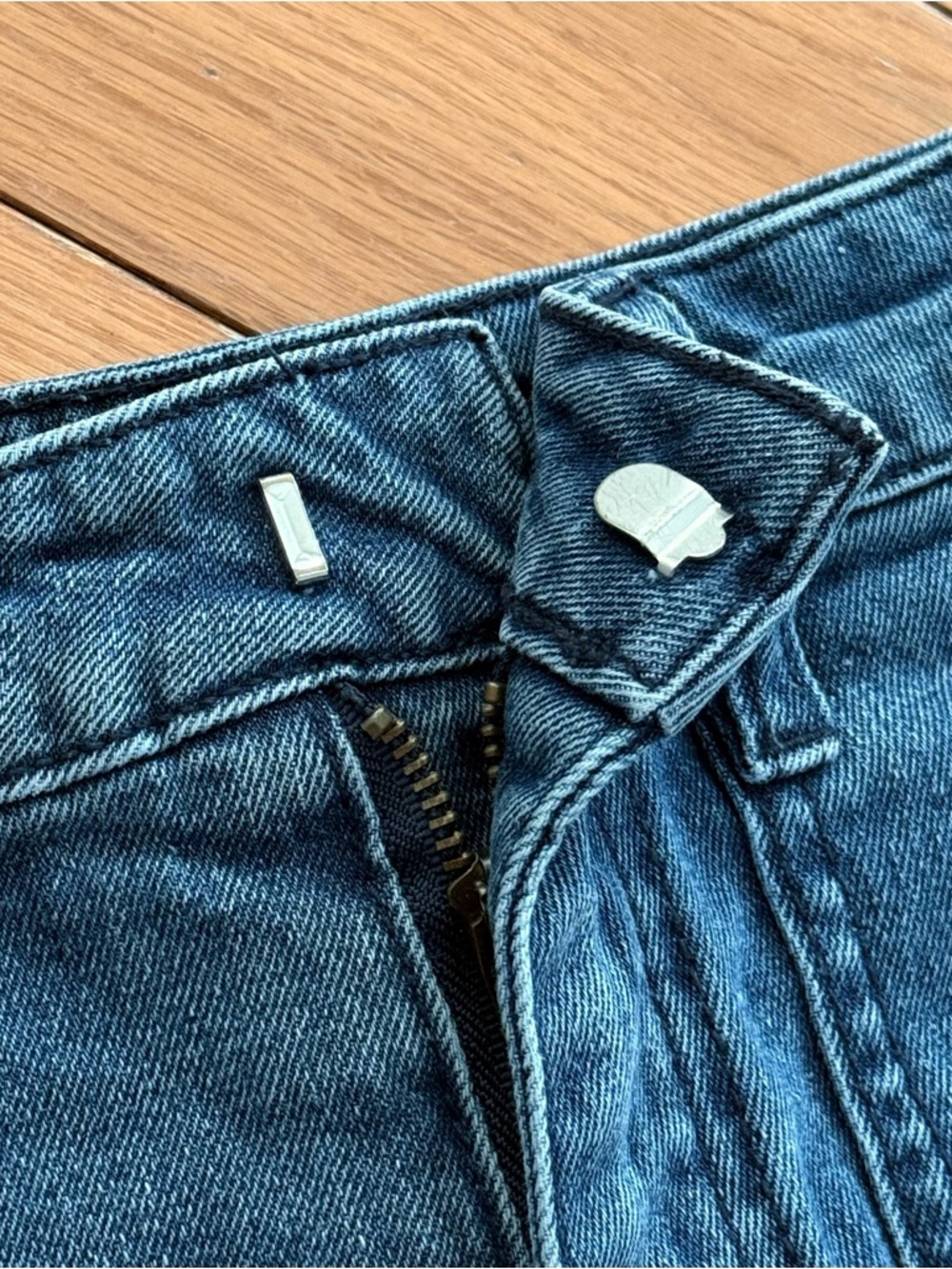 Dark Wash High Rise Shorts - Picture 3 of 5